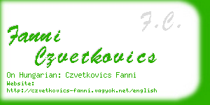 fanni czvetkovics business card